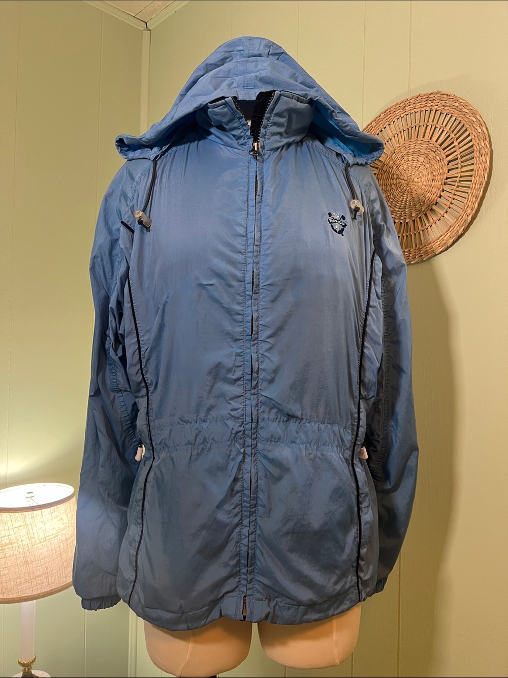 Sunice Blue Hooded Bomber Jacket